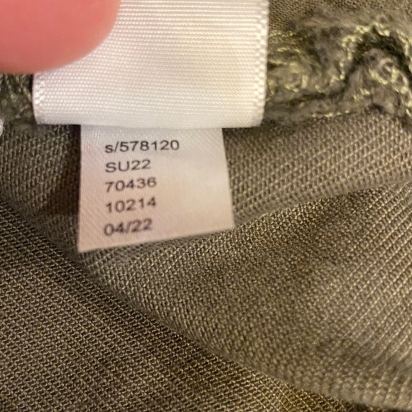 LOFT 0 (25) Wide Leg Pants Jeans High Rise Cropped Olive Green Stretch 2022 - Picture 7 of 10